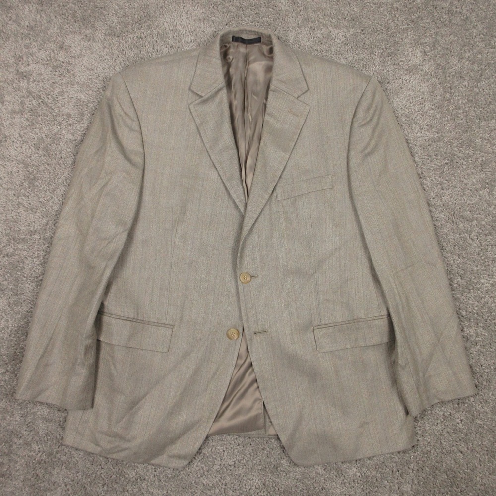Lauren Ralph Lauren Jacket Mens 42 S Beige Blazer Wool Silk Blend Dress Business